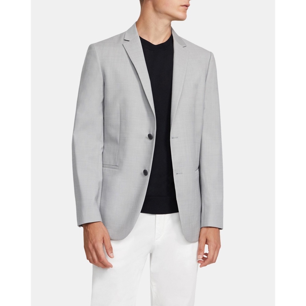 Theory Black Classic Kris Blazer Coat In Wool